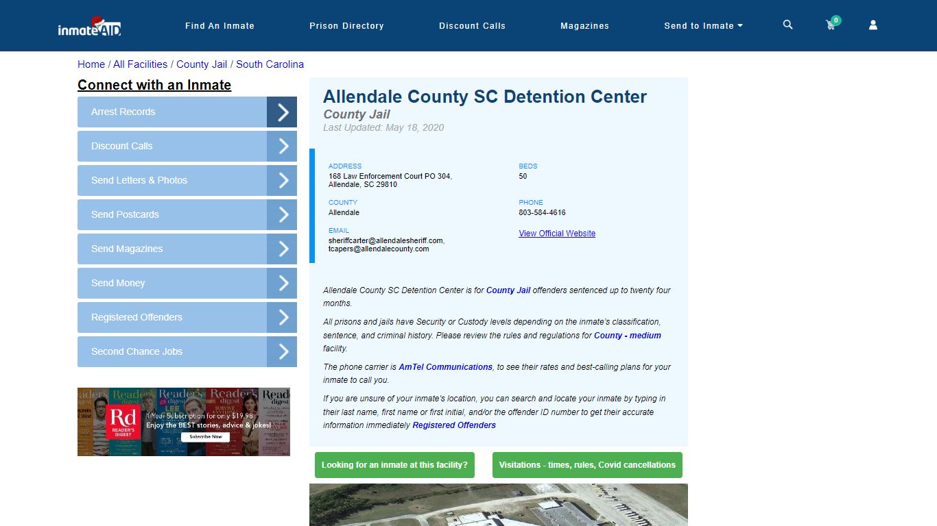 Allendale County SC Detention Center - Inmate Locator - Allendale, SC