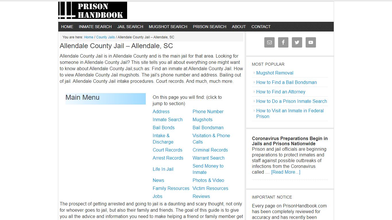 Allendale County Jail – Allendale, SC